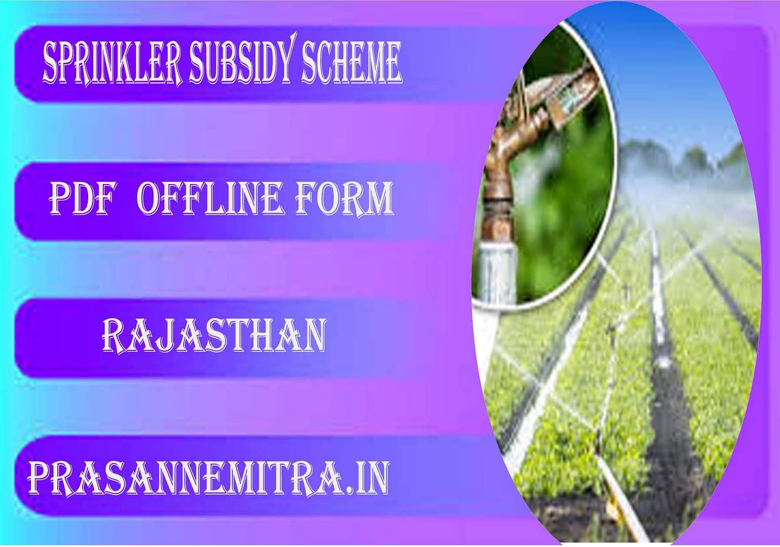 Rajasthan Sprinkler Subsidy Scheme Form 2025 :स्प्रिंकलर फव्वारा सेट पर अनुदान Offline Pdf Form